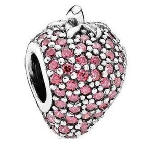 Pandora red strawberry pave charm.